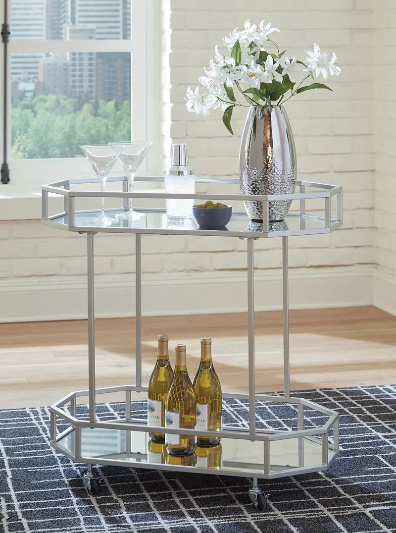 Kadinburg Vintage-Style Rolling Bar Cart