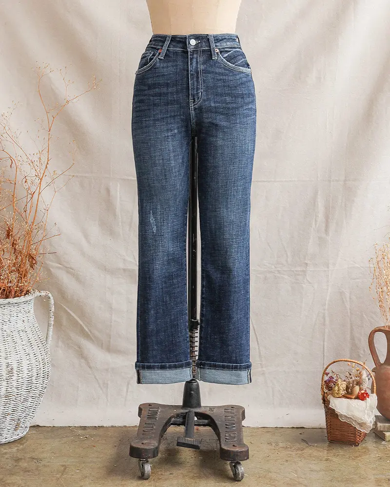 Kittredge High-Waisted Straight-Leg Jeans