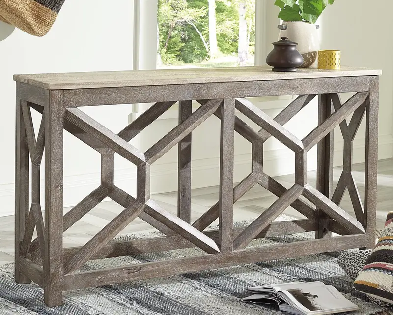 Lanzburg Sofa-Console Table – Dual-Function Living Room Piece