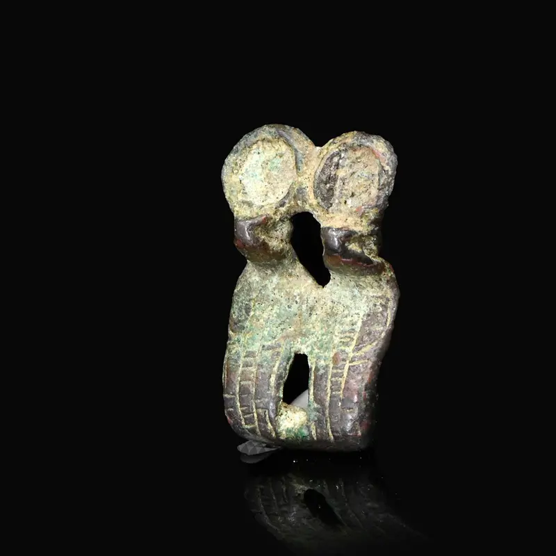Late Period Bronze Double Uraeus Amulet, 25th–26th Dynasty