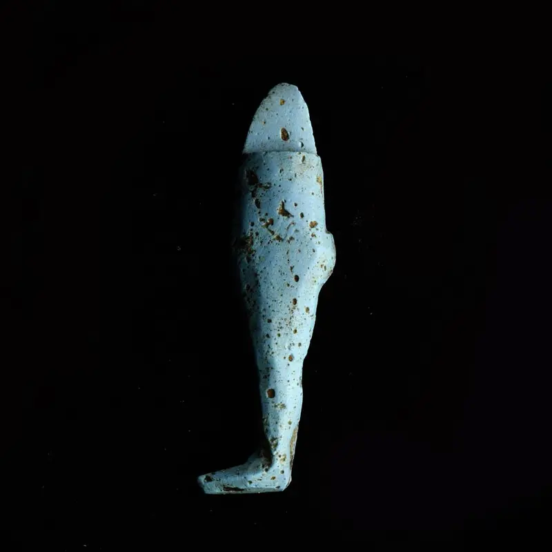 Late Period Egyptian Blue Glass Inlay Fragment: Leg Motif