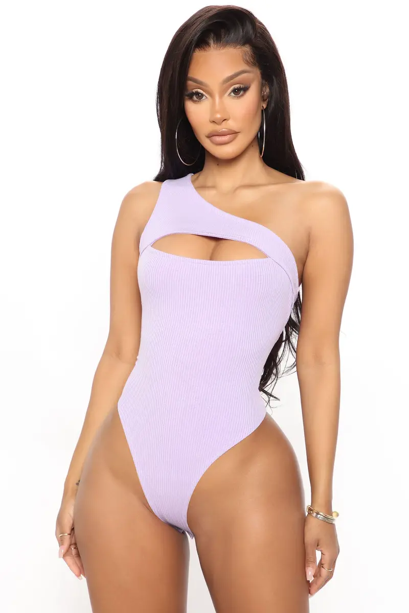 Lavender One-Shoulder Sculpting Bodysuit