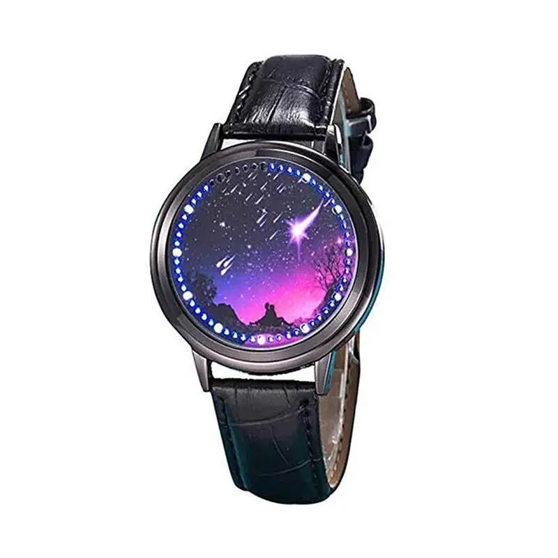 LED Touchscreen Couple Watch Set – Meteor Shower Light Effect
