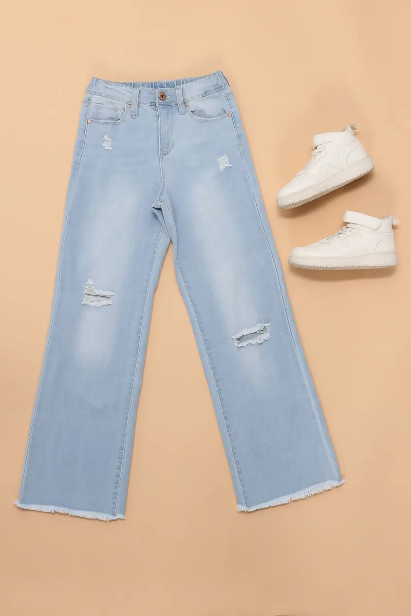Light Blue Wash Mini Go-To Ripped Jeans