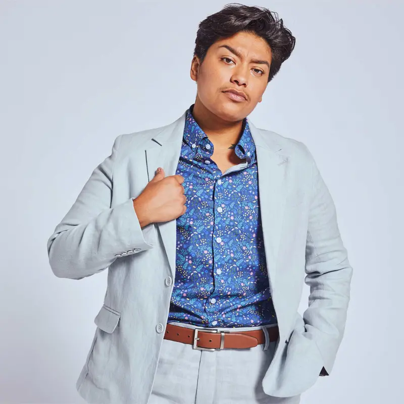 Light Gray Linen Structured Blazer