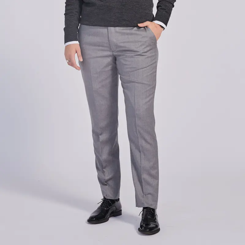 Light Gray Wool-Blend Dress Pants – The Georgie Fit