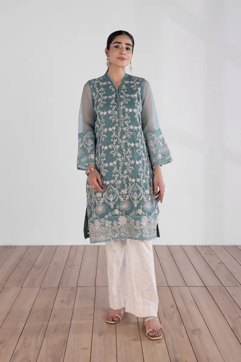 Lightweight Embroidered Organza Shirt