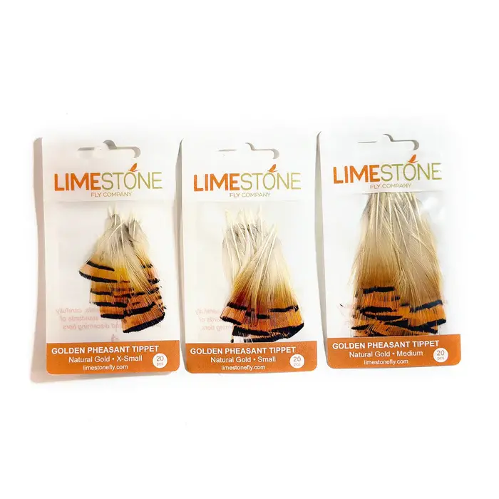 Limestone Golden Pheasant Tippet Hackle – 20-Count Bundle