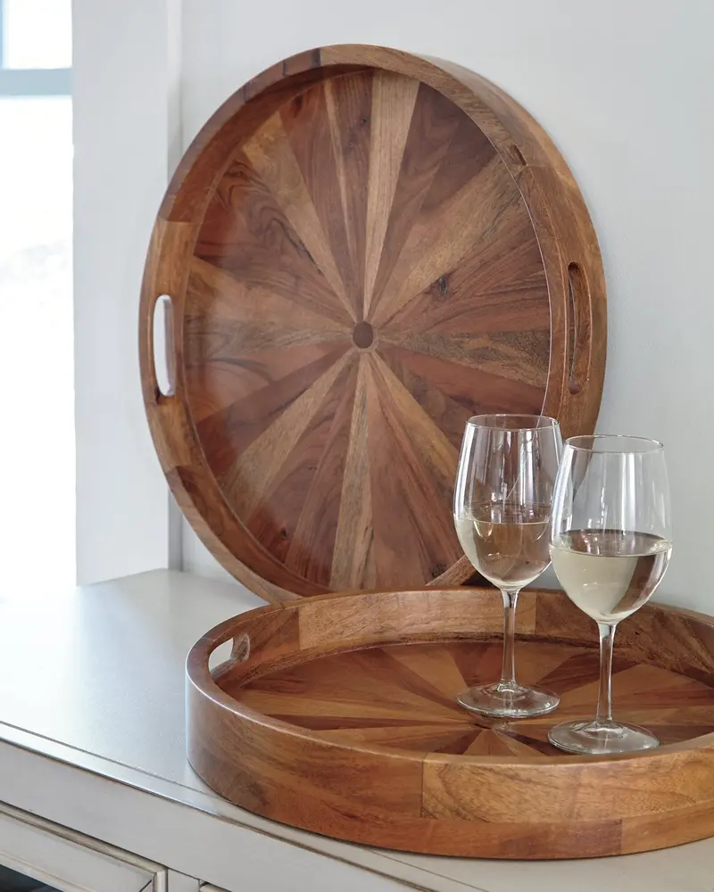 Lucio Wooden Serving Trays – Set of Two