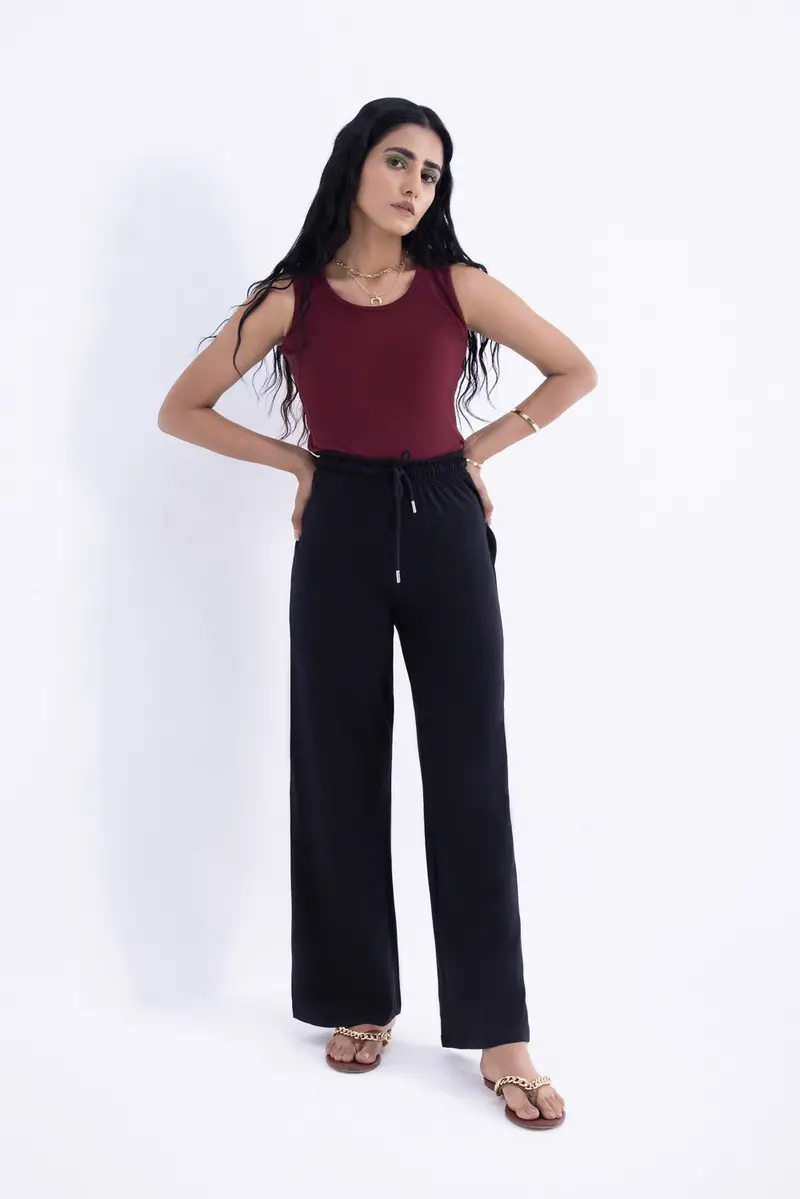 Maroon Ribbed Knit Vest