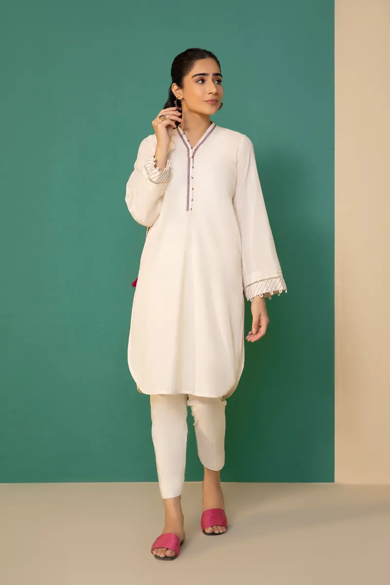 Mélange Cotton Shirt with Artisanal Embroidery