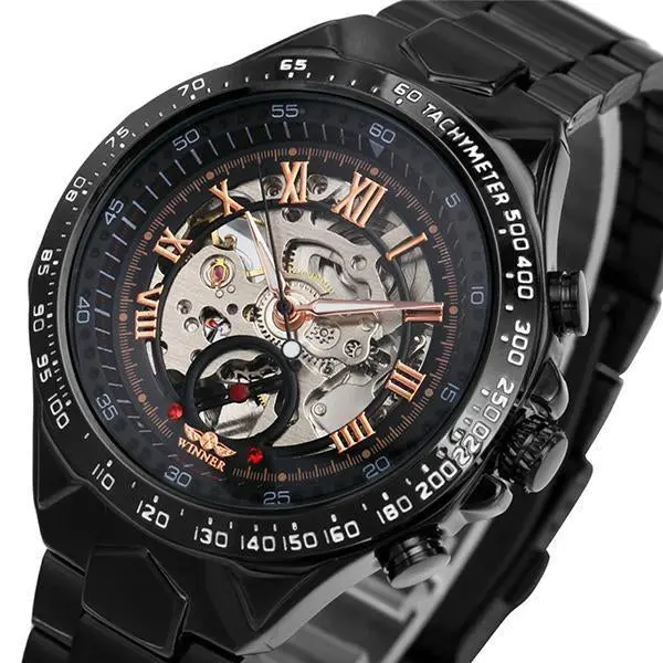 Men’s Open-Heart Automatic Skeleton Watch – Self-Winding Mechanism