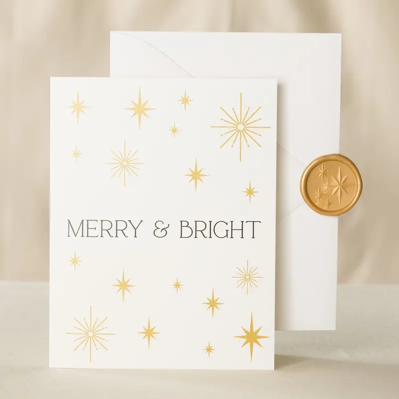 Merry & Bright Cheerful Holiday Card