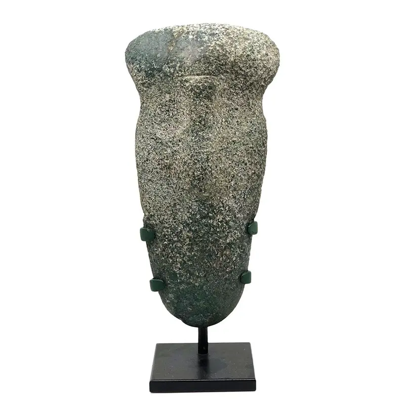 Mezcala Greenstone Sculpted Head – Mesoamerican Preclassic Period (800–200 BCE)