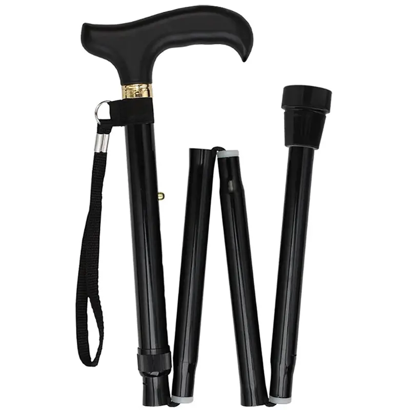 Minimalist Black Adjustable Folding Derby Walking Cane – Scratch & Dent