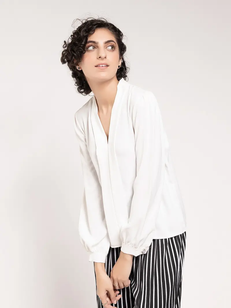 Minimalist Pleated Cotton Top