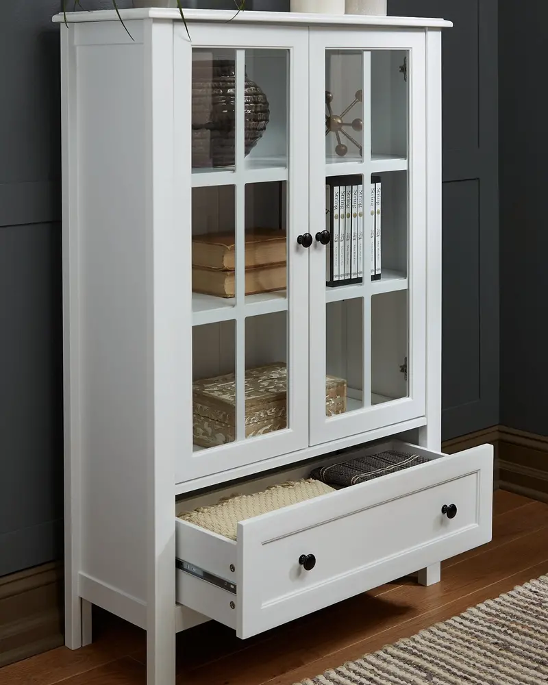 Miranda Mid-Century Accent Cabinet with Open Shelving