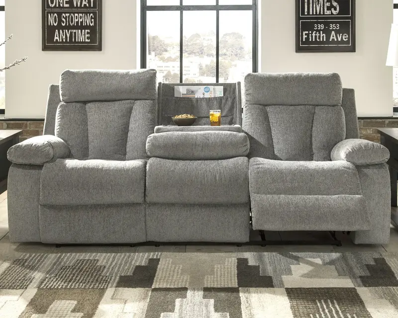 Mitchiner Power Reclining Sofa with Built-In Drop-Down Table