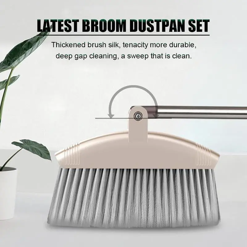 Modern Broom and Dustpan Combo Set with Ergonomic Design