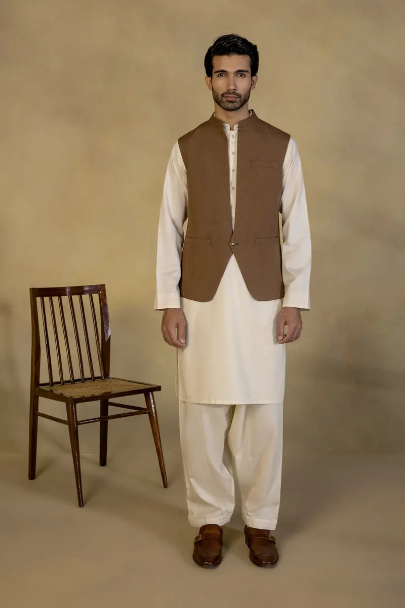 Modern Tropical Waistcoat in Linen-Cotton Blend