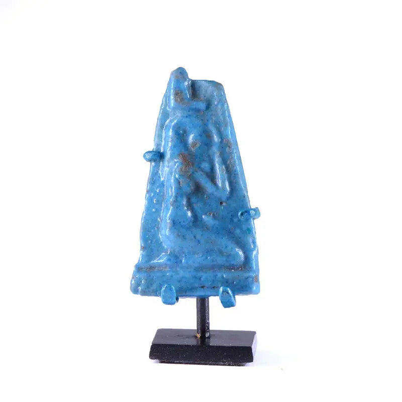 Mourning Isis Plaque, Blue Faience, Late Period, ca. 664–332 BCE