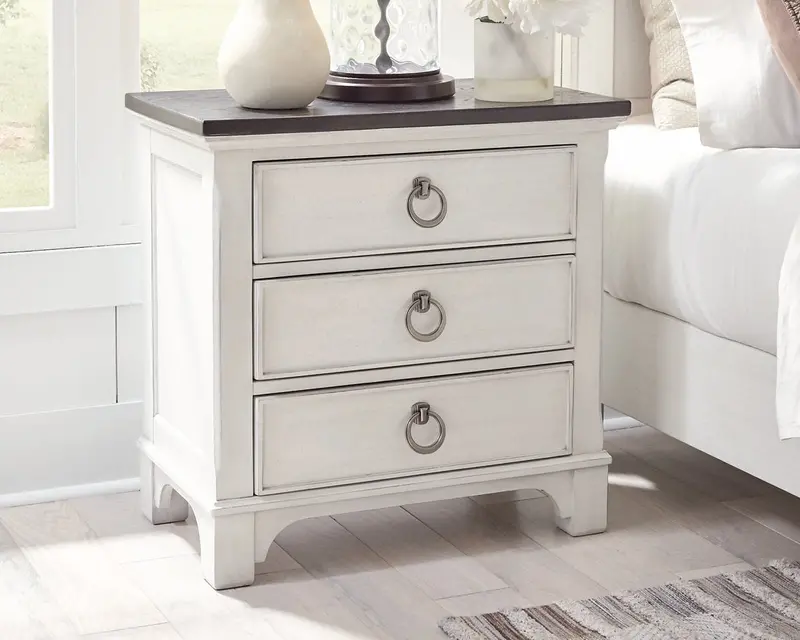 Nashbryn Stylish Nightstand with Open Shelf and Drawer