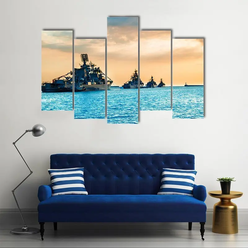 Naval Fleet Deployment at Sea Canvas Print