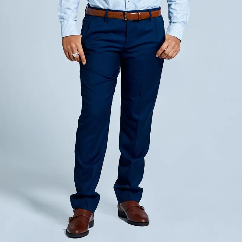 Navy Wool-Blend Dress Pants – The Georgie Fit