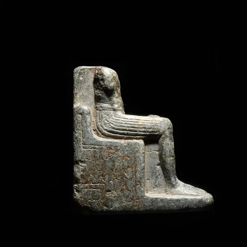 New Kingdom Egyptian Seated Deity Statue, ca. 1550–1069 BCE