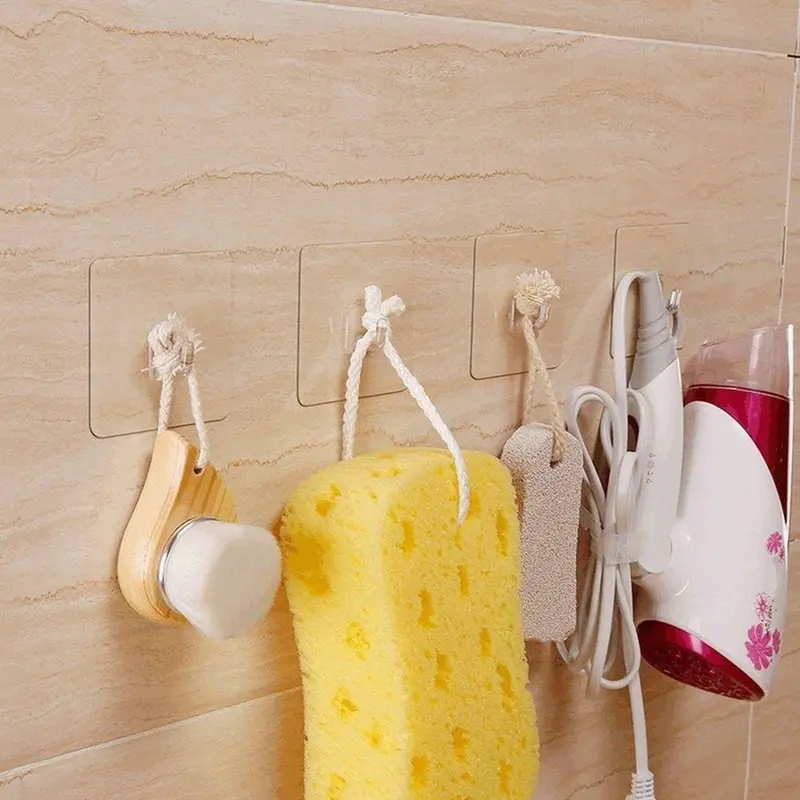 Non-Slip Adhesive Hooks – Reusable Wall-Mounted Organizers