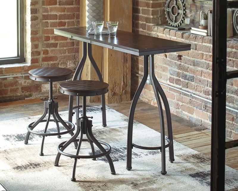 Odium Counter-Height Dining Set: Table + 3 Coordinating Bar Stools