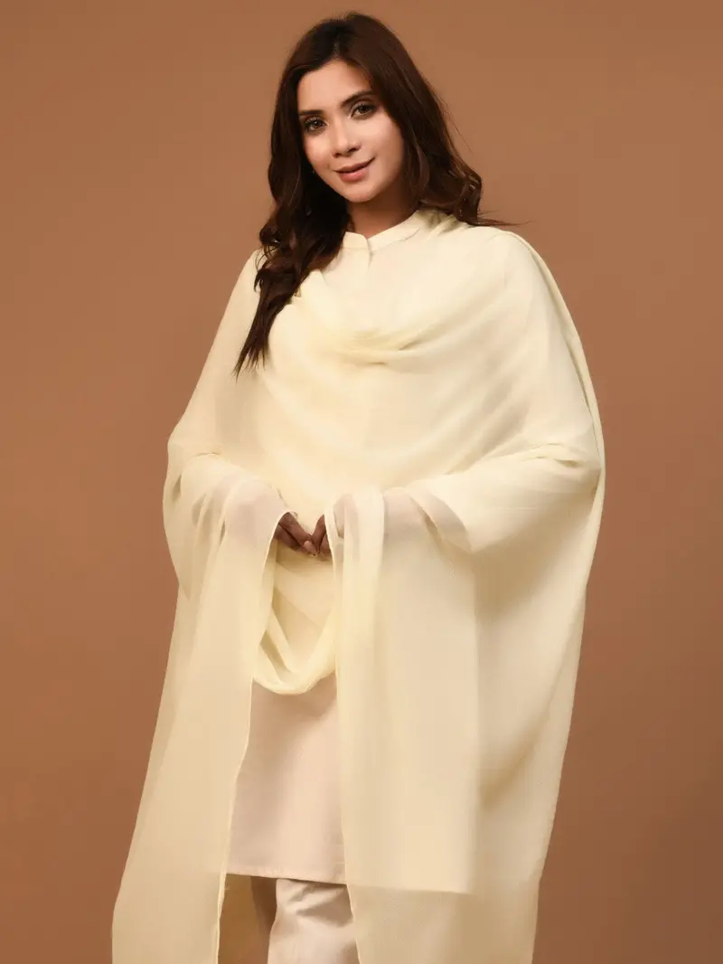 Off-White Chiffon Dupatta Scarf