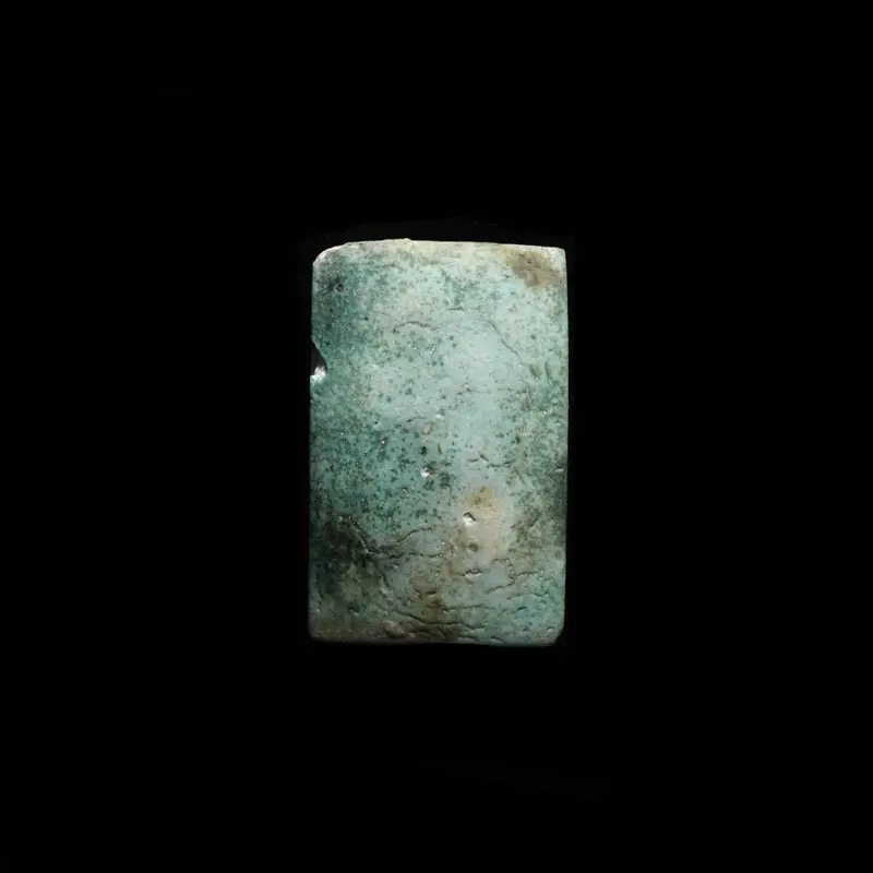 Old Kingdom Blue-Glazed Faience Pyramid Tile from Djoser’s Reign