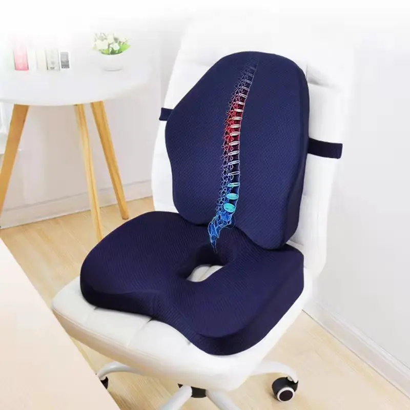 Orthopedic Memory Foam Seat Cushion – Coccyx & Lumbar Support Pillow for Office Chairs, Cars, and Home Use