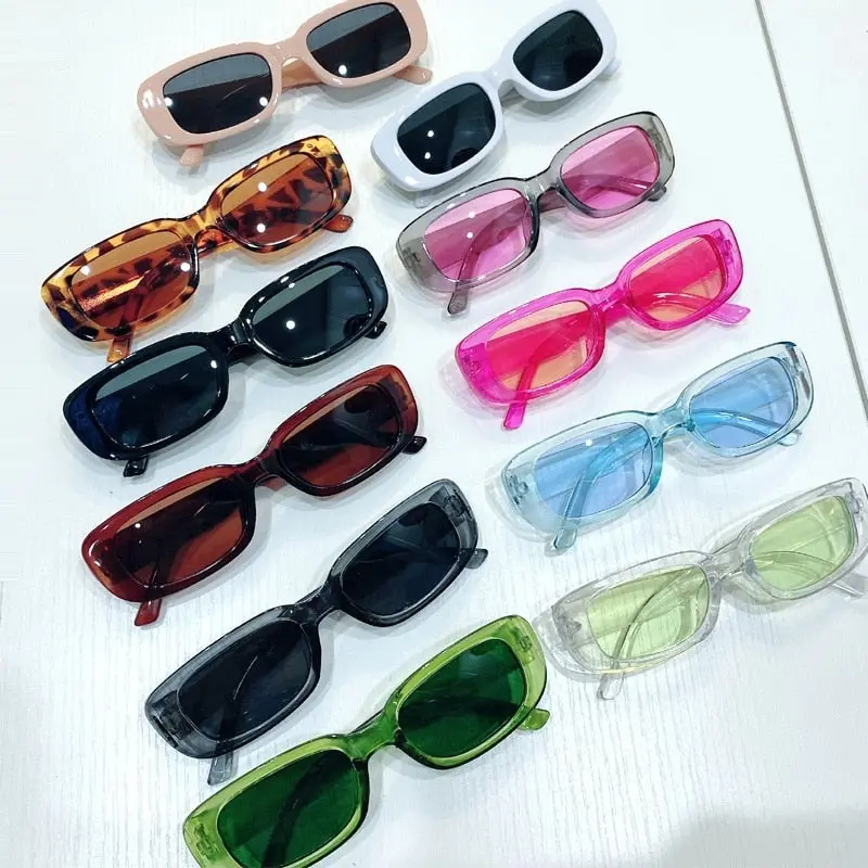 Oval Vintage-Style Rectangle Sunglasses for Women – Designer-Inspired UV400 Sun Shades with Anti-Glare Lenses