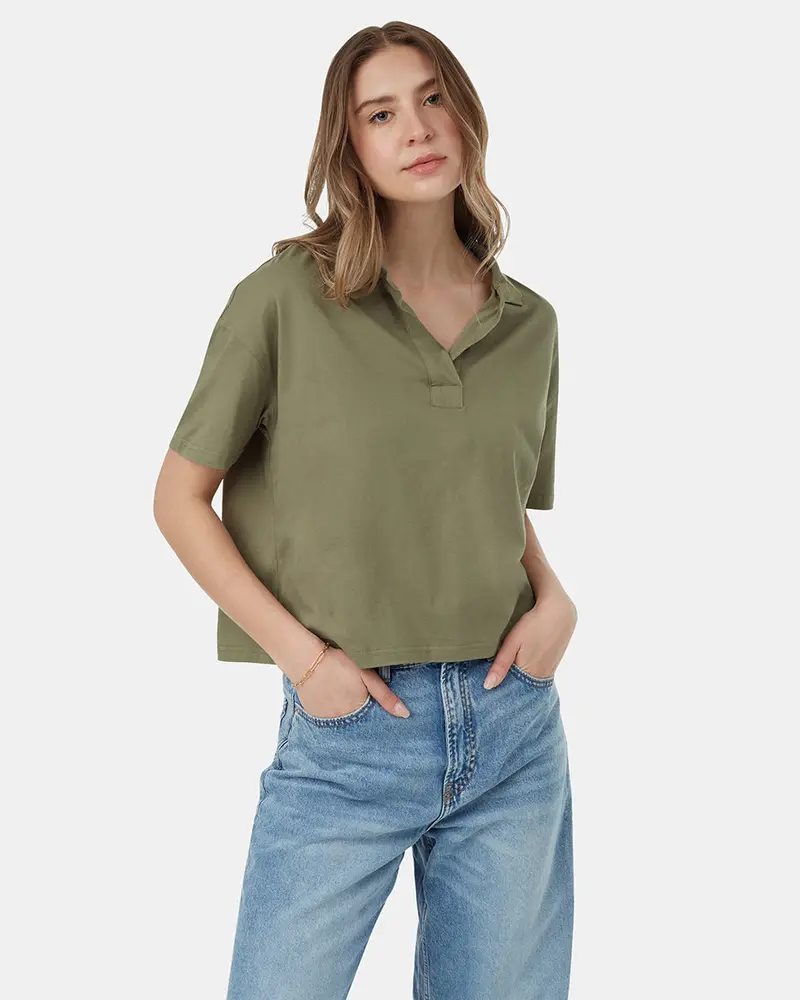 Oversized Collared Polo Shirt