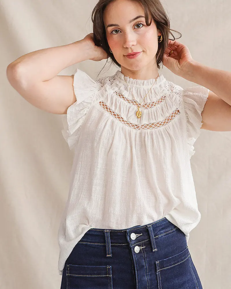 Paper Whites Botanical Print Blouse