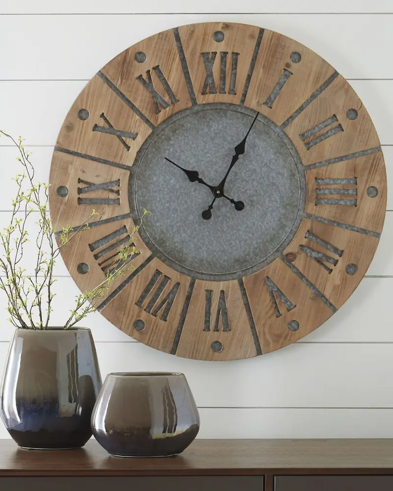 Payson Wall Clock – Oversized Round Wall Clock with Roman Numerals