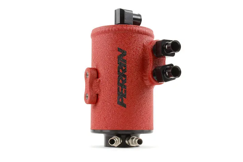 Perrin Red Air Oil Separator for 2002–2021 STI/WRX, 2005–2009 Legacy GT/OBXT with Front-Mount Intercoolers