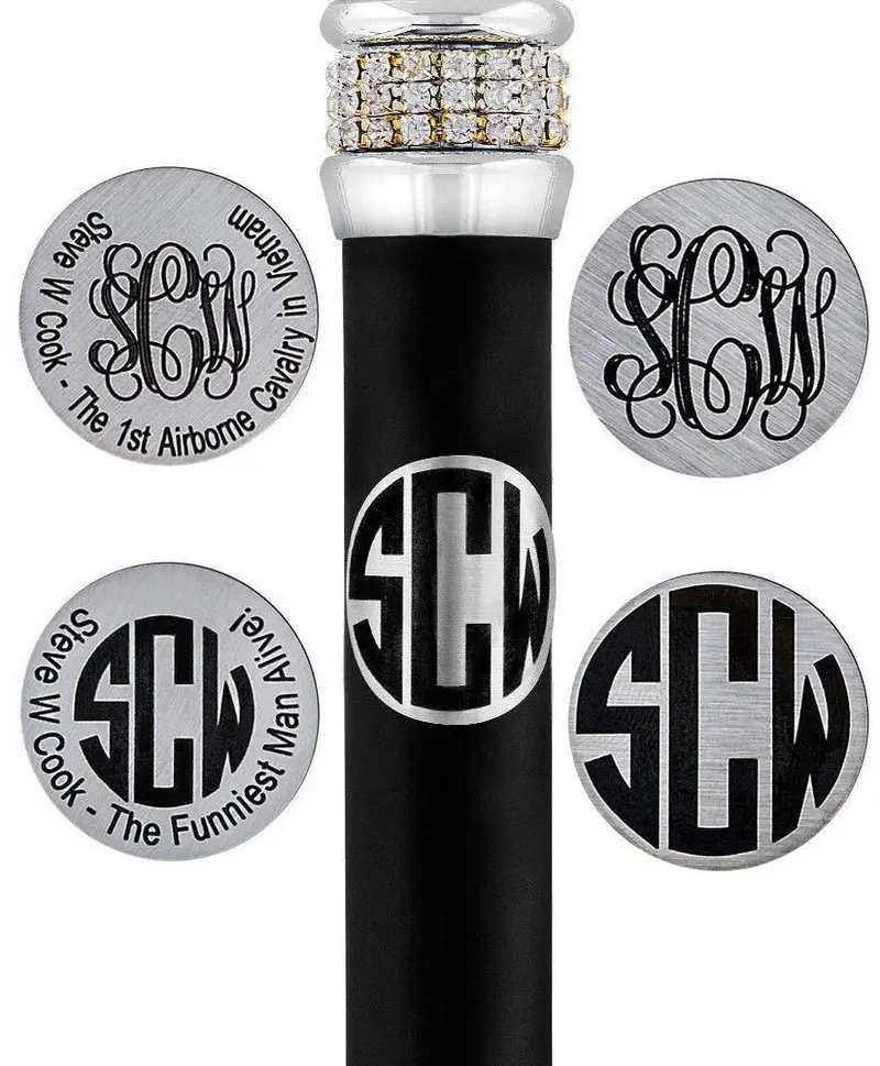 Personalized Cane Engraving – Round Stainless Steel Nameplate