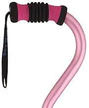 Pink Offset Walking Cane – Scratch & Dent, Ergonomic Adjustable Design with Matching Grip (V1945)