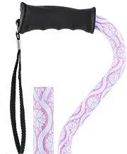 Pink Pastel Rose Offset Cane – Scratch & Dent Clearance with Soft Comfort Grip (Model V1952)
