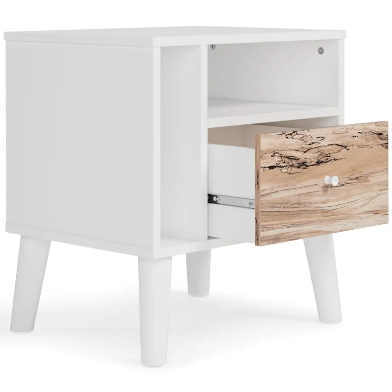 Piperton Wooden Nightstand with Drawer – Compact Bedside Table