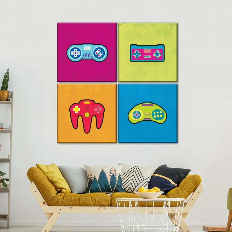 Pop Art Style Video Game Controllers