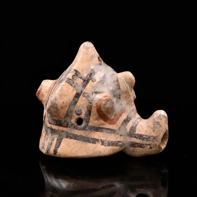 Pre-Columbian Costa Rican Ceramic Conch Shell Whistle (800–1500 CE)