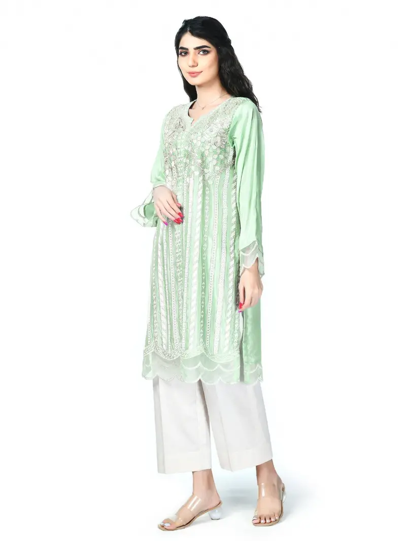 Premium Embroidered Silk Shirt