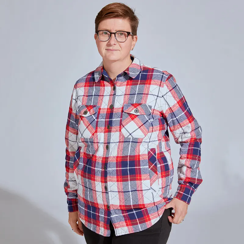 Quilted Red Flannel Utility Jacket
