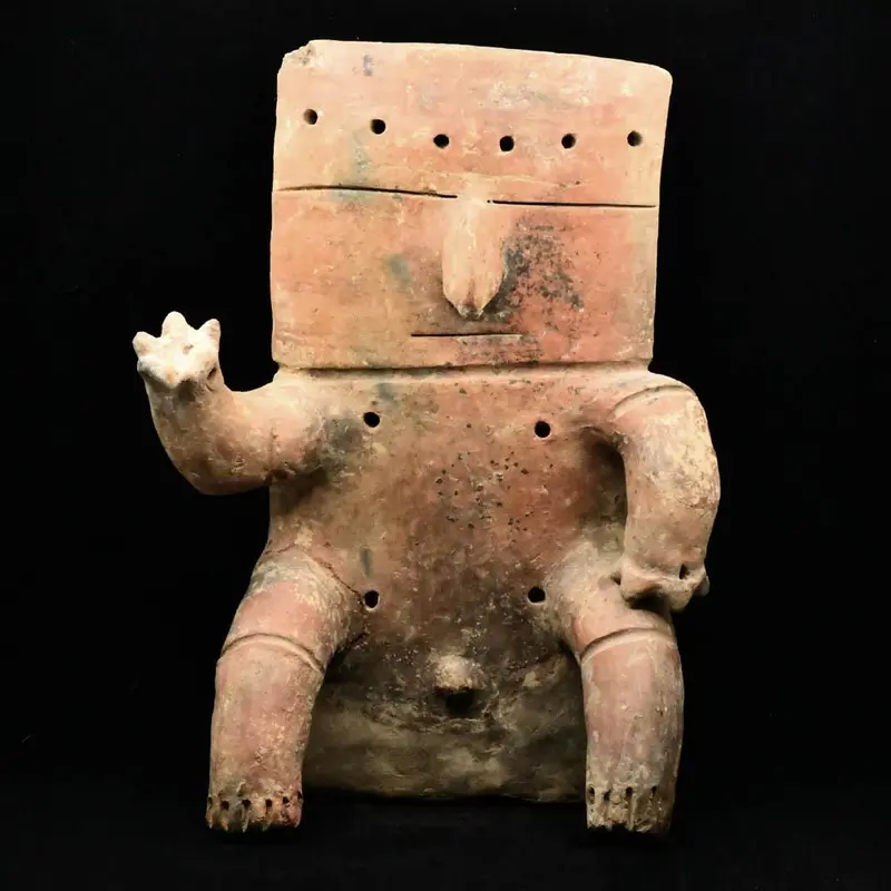 Quimbaya Seated Male Figure, Gold Alloy Sculpture from Colombia, 1200–1400 CE