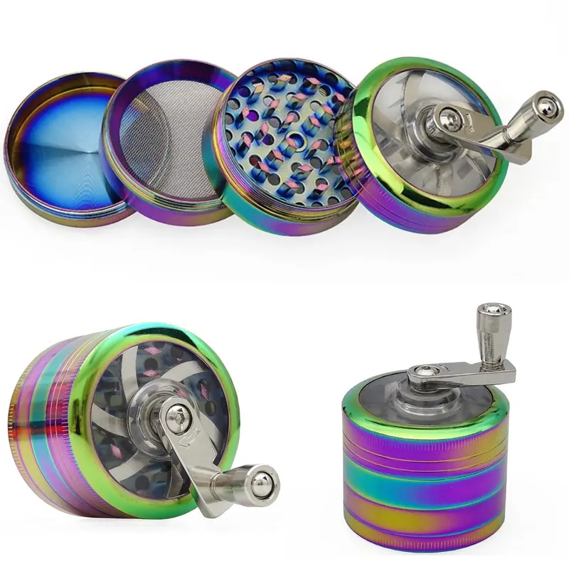 Rainbow 4-Piece Grinder with Turning Knob