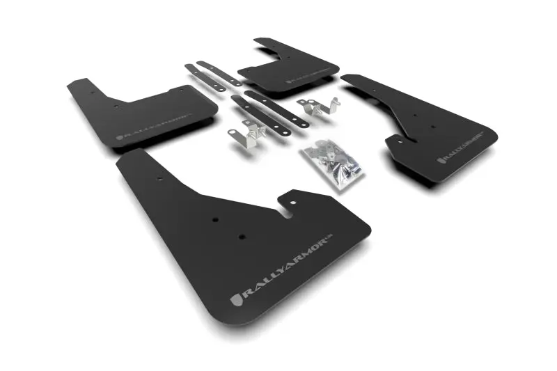 Rally Armor UR Mud Flaps for 2019+ Toyota Corolla Hatchback — Black Base with Silver Logo
